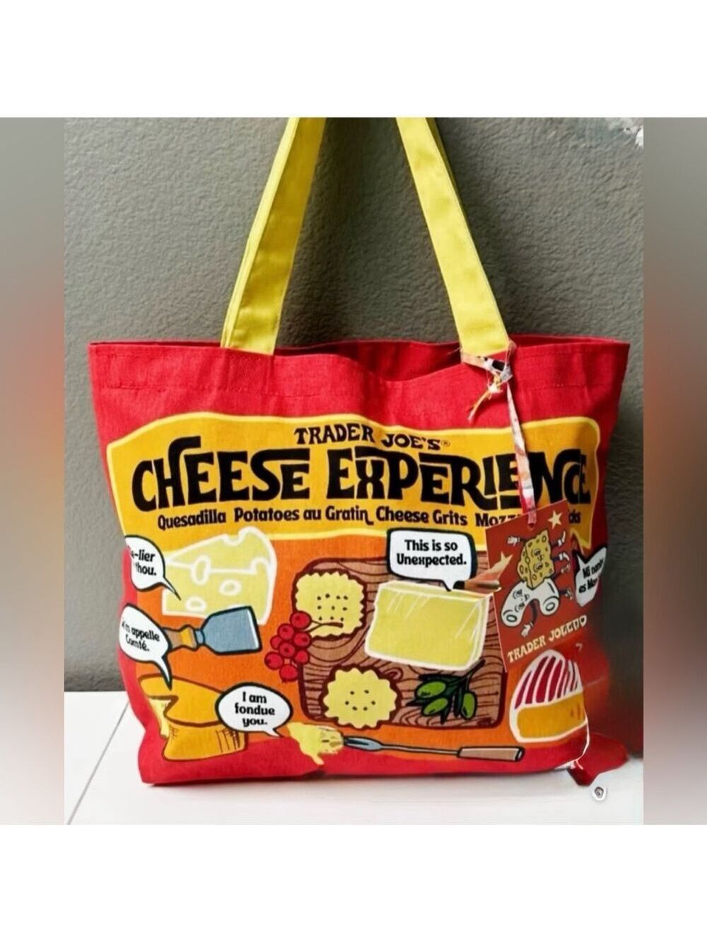 Trader Joe's - CHEESE- Heavy Duty Cotton Reusable Tote / NWT